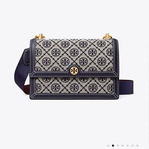 SOLD! 🌸100% Authentic🌸 NWT Tory Burch T MONOGRAM JACQUARD SMALL SHOULDER BAG